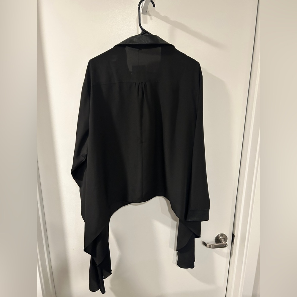Ruti Button Up w/ faux leather detail - Picture 7 of 12